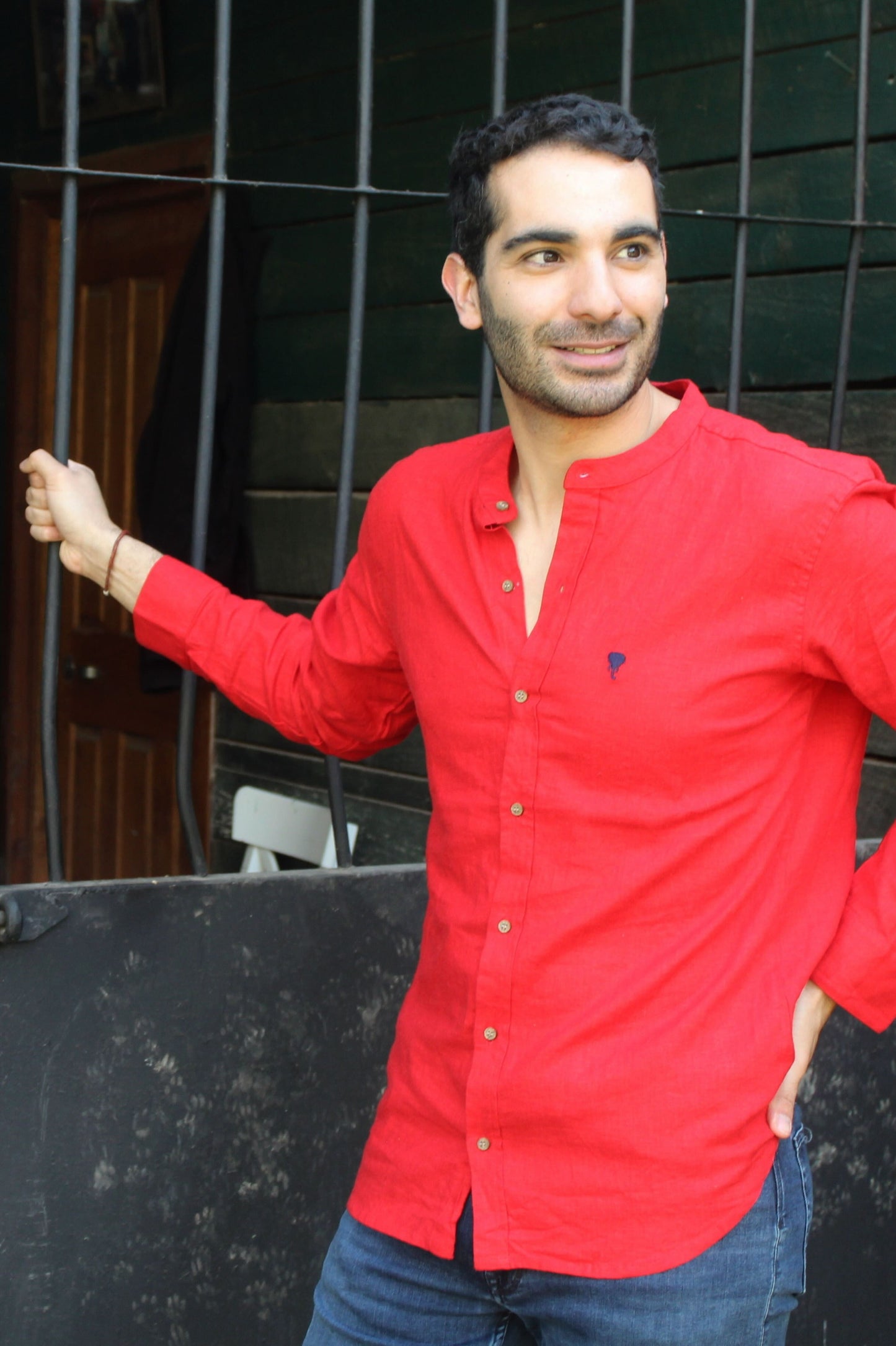 Camisa Jaipur Roja Lino y Viscosa