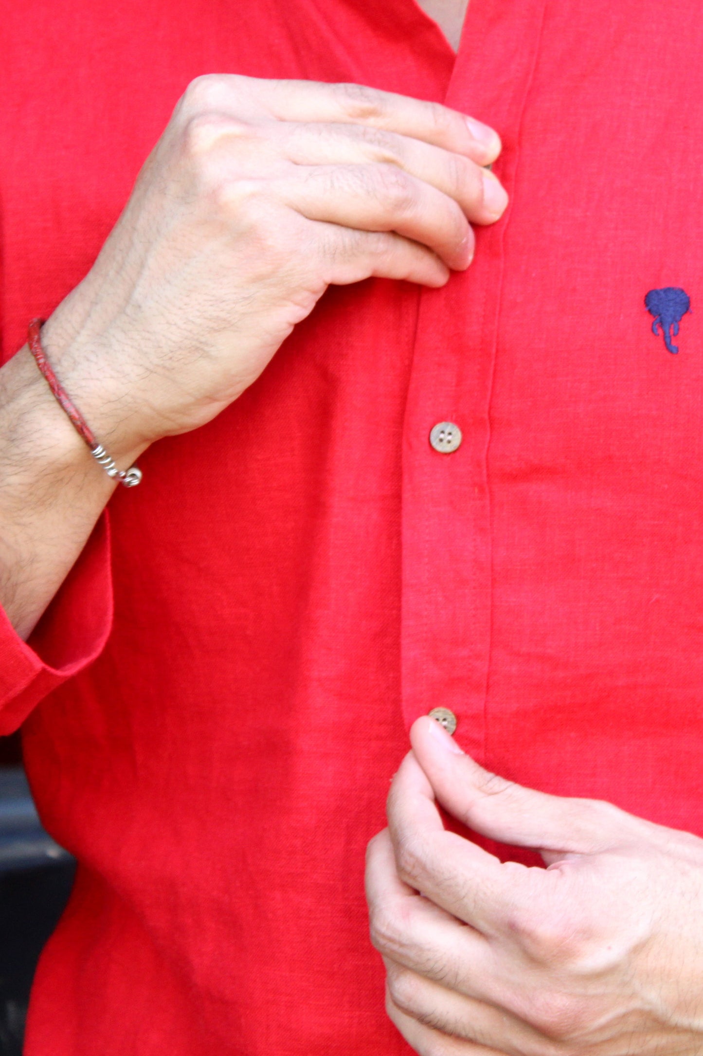 Camisa Jaipur Roja Lino y Viscosa