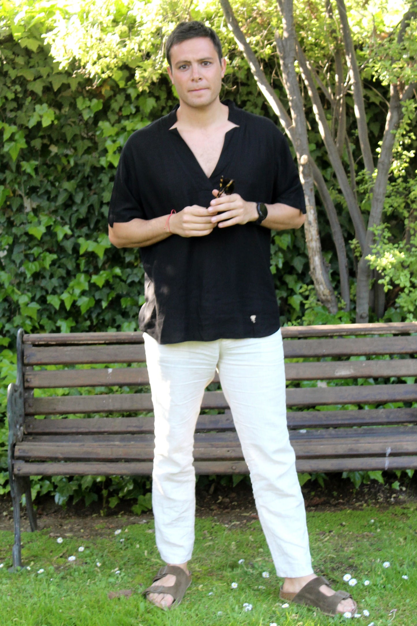 Camisa Bombay Negra Lino y Viscosa