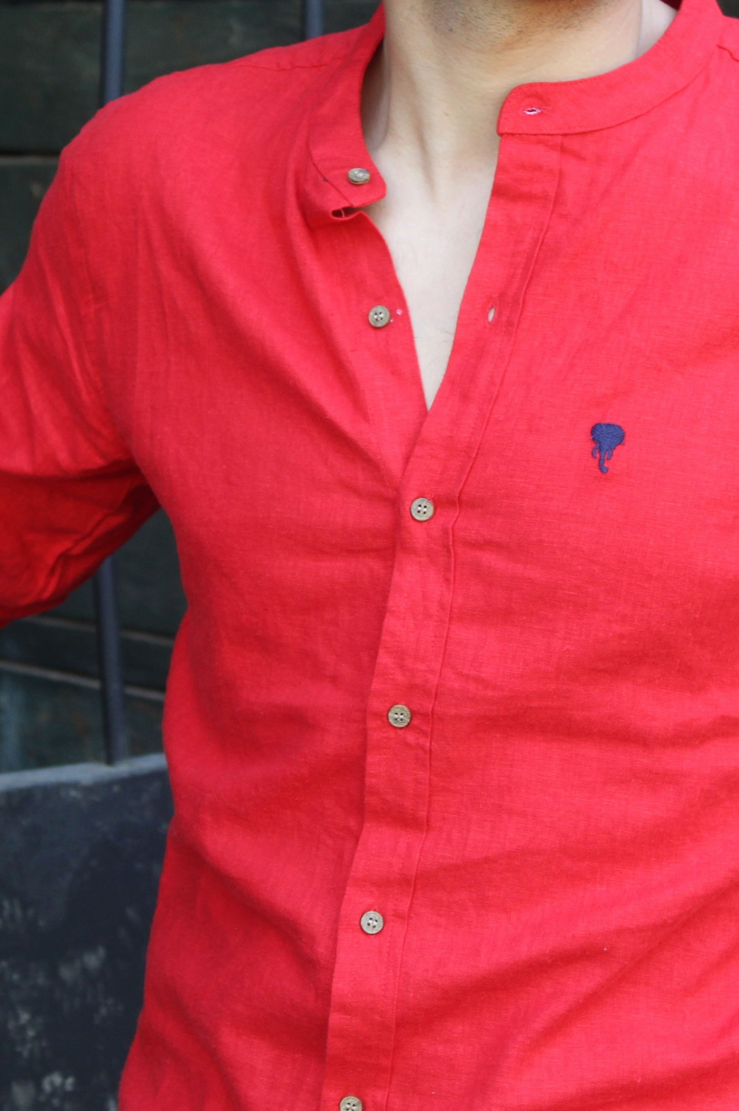 Camisa Jaipur Roja Lino y Viscosa