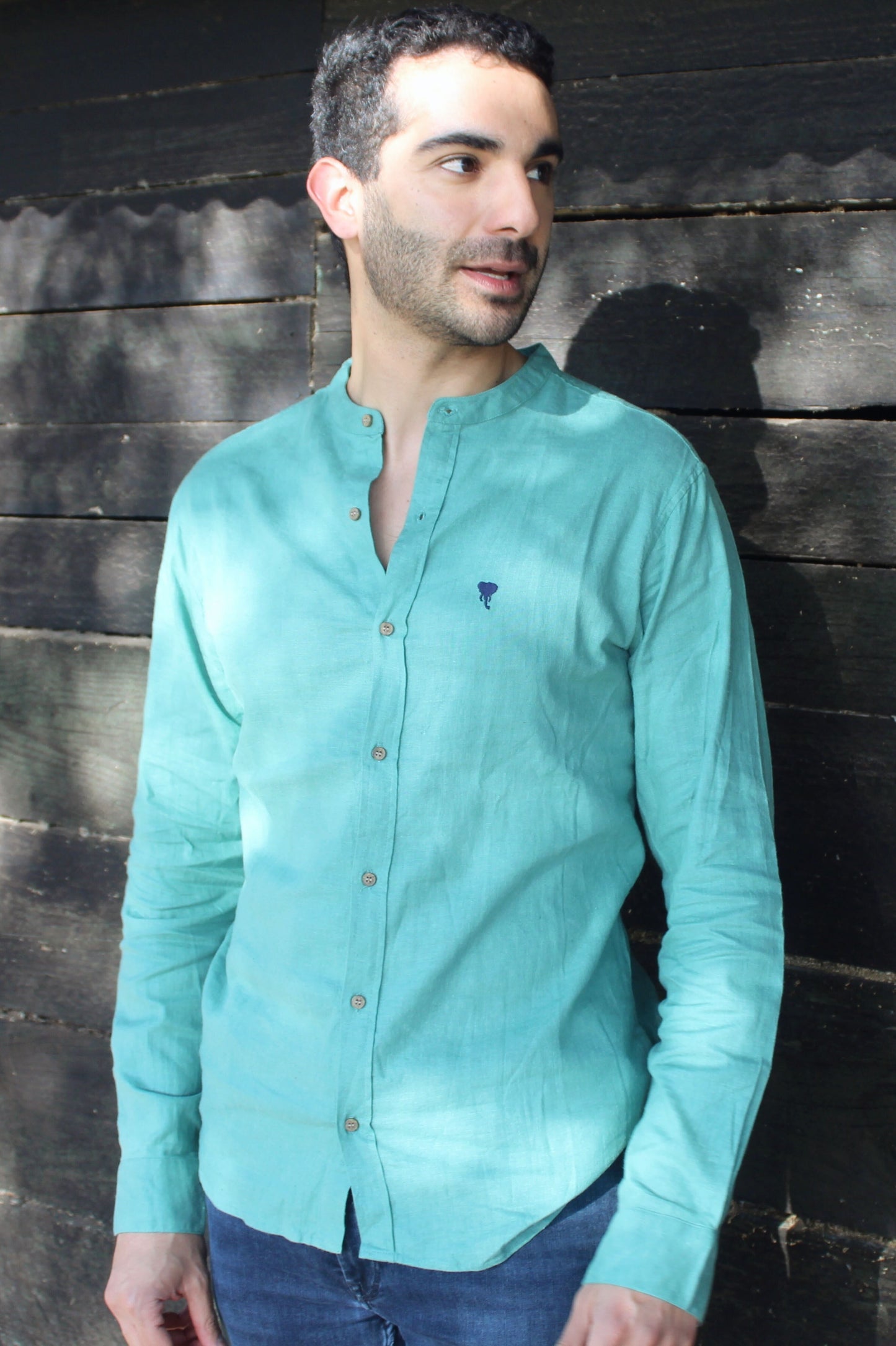 Camisa Jaipur Verde Lino y Viscosa